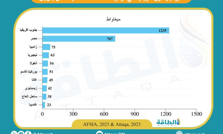 أكبر-10-دول-أفريقية-في-تركيبات-الطاقة-الشمسية-خلال-2024-(إنفوغرافيك)